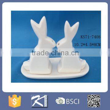 Lovely White Ceramic Rabbit Salt & Pepper Shaker