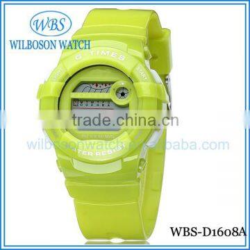 2015 Green color waterproof digital watch kids