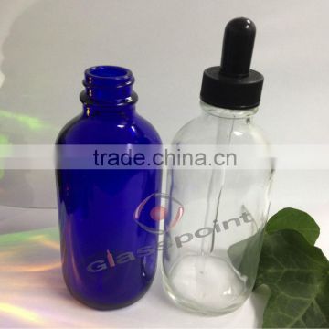 500ml transparent blue pharmaceutical glass bottles with nipple cap