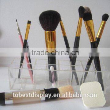 wholesale custom clear 16 compartment acrylic brush holder/acrylic makeup brush holder/acrylic cosmetic organizer