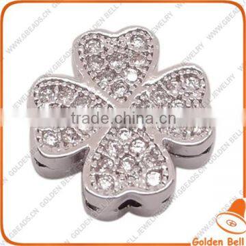BJ4543 2014 latest style flower micro pave jewerly, micro zircon bead for bracelet