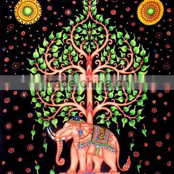 Tree with elephant Tapestry Wall Hanging Star Wall Art Universe Mandala Tapestry Queen Bohemian Tapestries Printed Fabric Beach