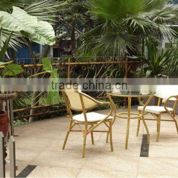 Bamboo like garden furniture,dinning set stacking chair set