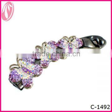 Make Hair Accessory Hair Butterfly Mini Claw Clip In Human Hair Extension