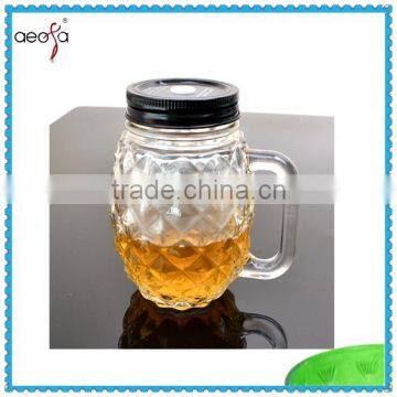 Matelasser thermique drinking glass cup with black lid and handle