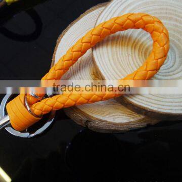 PU leather keychain business promotional gifts, metal Key lanyard wholesale Personalized key fob color keyring