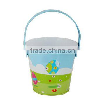 Small Metal Tin Bucket With Handle for Easter photo-4