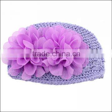 Fashion hot pink Wholesale baby hats flower beanie baby hats