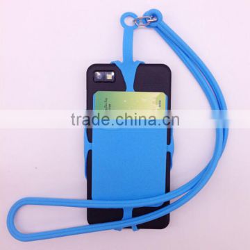 Wholesale fashion gift customized logo for cellphone lanyard silicone card holder