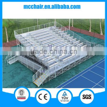 12 rows raised deluxe aluminium bleacher with wheelchair ramp grandstand chairs 12F gym chair bleacher chairs stadium seats