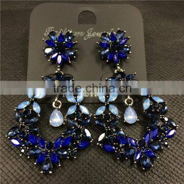 Luxury Water Drop Crystal Flower Stud Earrings Fashion Women Party Jewelry photo-2