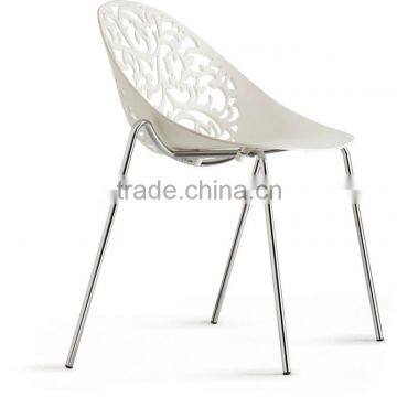 Low back cheap chairs hole seat plastic PP dining chair