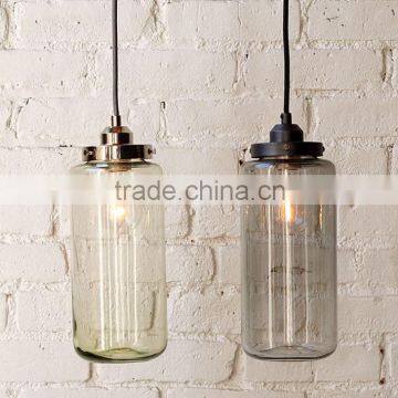 11.24-10 Antique glass jar Tall Glass Jar Pendant softly glowing, industrial-chic pendant light glow over tables