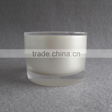 Pearl white double wall acrylic cosmetic cream jar