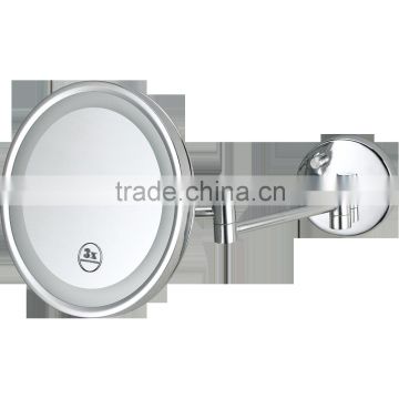 round Double sided LED cosmetic mirror wall mounted for bathroom