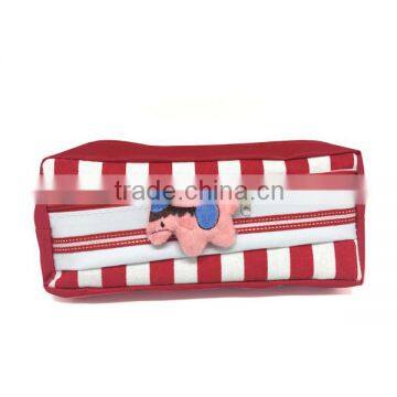 Red Color Zipper Stationery Plush Cool Pencil Case