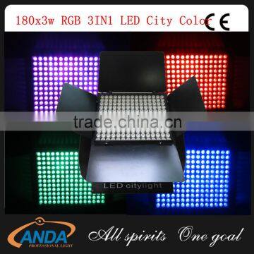 Super bright colorful outdoor lighting 180*3w rgb 3in1 full color led city color light