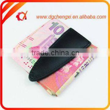 2015 New Products Hot Selling Promotion Gifts Saffiano Cuir Leather Wallet Metal Money Clip