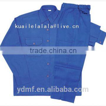 Cotton polyester royal blue shirt pants 195gsm