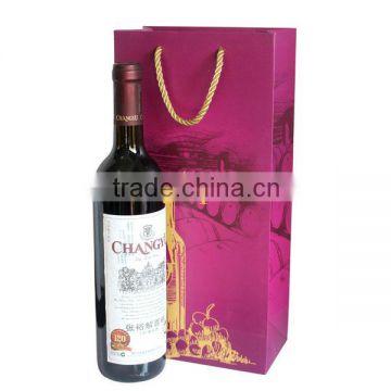 luxury red wine paper gift bags for double wine glass