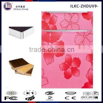 fancy red flower design kitchen cabinet door with MDF board