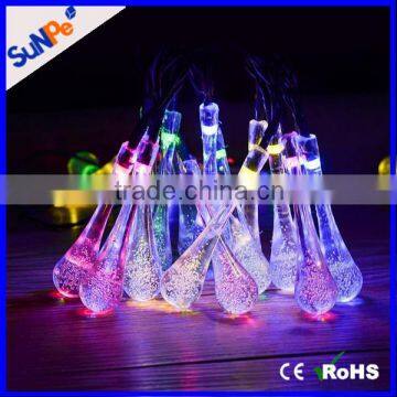 Led Icicle Lights Solar Powered Raindrop Garden Tree String Fairy Lights Led Waterproof Decorative Chritsmas Lights