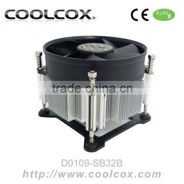 CoolCox CPU cooler D0109-SB32B for CPU Type LGA1155/1156,PWM function,aluminium heatsink,92x92x25mm PWM fan