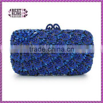 noble blue crysatl indian ladies wedding clutch bag handmade evening clutch bag party clutch bag purse (88169A-DB)