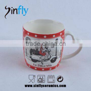 Hot Sale Heart Shaped Handle Ceramic Tea Cup Promotion Cup photo-3