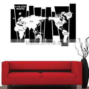 Large Colorful decal world map wall stickers