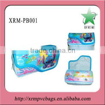 Lovely cartoon school pen bag made of pu