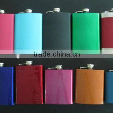 Satin finished stainless steel hip flask