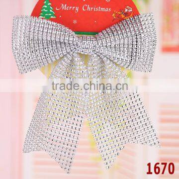 HOT SALE trendy style custom christmas ornaments pvc bow in many style