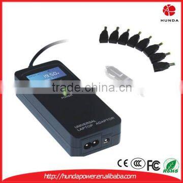 Automatic 2-in-1 90W LCD universal notebook charger for car and home Black