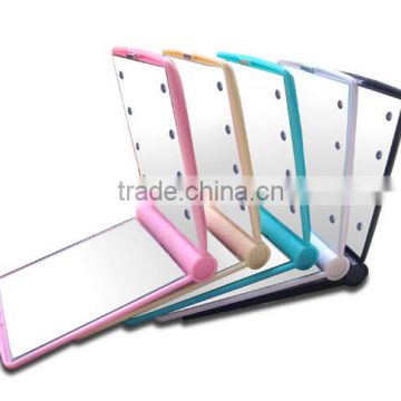 Colorful makeup mirror with 8 led light,portable makeup mirror ,pocket mirror