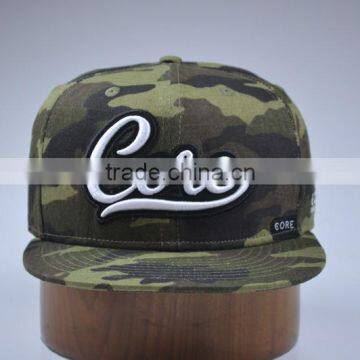 Custom Embroidered Snapback Cotton Cap Camouflage Colour