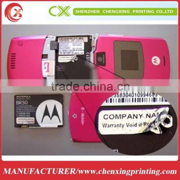 Cell Phone battery 3d aluminum labels for clamshell packaging