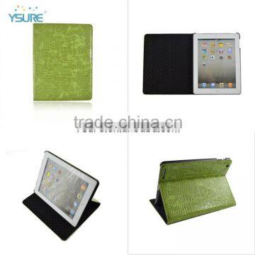 Customized Brand Name Green Crocodile Slim Magnetic PU Leather Stand Smart Cover Case For iPad air iPad 5