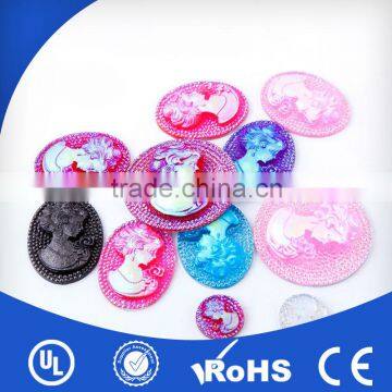 high quality ab rhinestones resin cameo