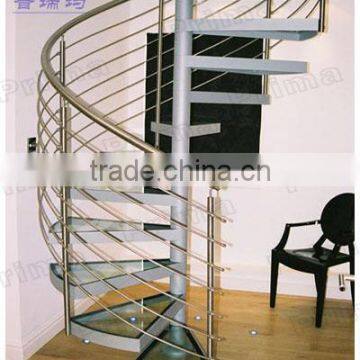 prefabricated stainless steel staircase design / handicap stair rails