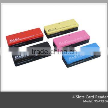 bulk cheap oem logo 4 slots card reader writer(OS-CR106)