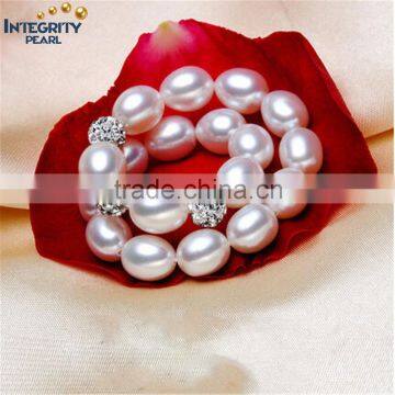 2016 Charm Bracelet Pearl Jewelry Natural Freshwater Pearl Crystal Balls Drop Water Pearl Bracelet For Women photo-2