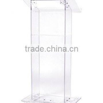 Acrylic Lectern with Shelf, Clear