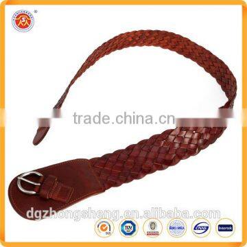 Custom women weave braided fashion pu jeans belt