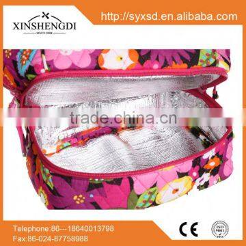 New Style Colorful Tote Foldable Fashion 100% Cotton Quilted Ladies Lunch Bag photo-4