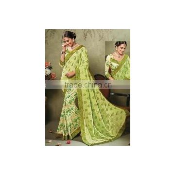 Intelligent Liril Green Viscose Art Silk Saree/Silk sarees online shopping