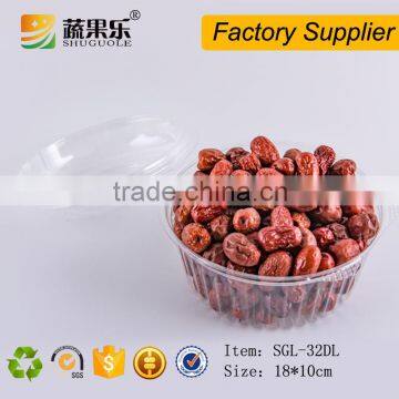 Disposable Transparent Clamshell Plastic Fruit Salad Packaging Container