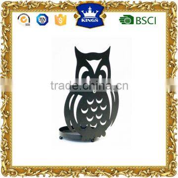 New!Owl design balck home decor candle holder lantern