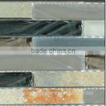 Asian Mosaic Tiles Stone Mosaic and Mosaic Glass Mix (crystal Glass ) photo-3