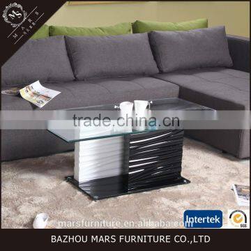 Square glass top MDF based coffee table